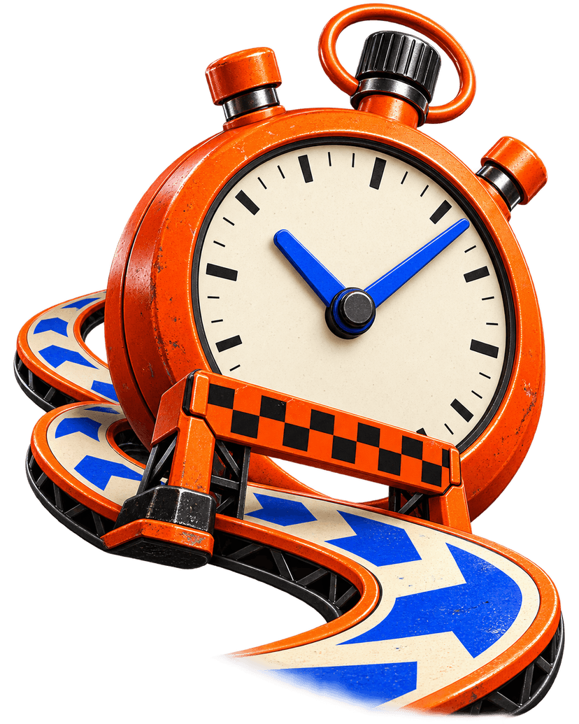 Orange checkpoint stopwatch